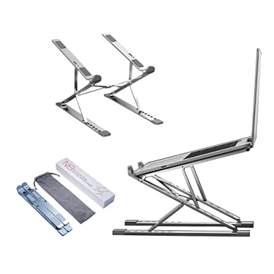 Immagine di Supporto PC Portatile, SHARKSPEED Porta Pieghevole, Alluminio 9+7 Livelli Regolabile Laptop Stand, Notebook Ventilato per MacBook Air Pro, HP, Dell, 10 17.3&quot;