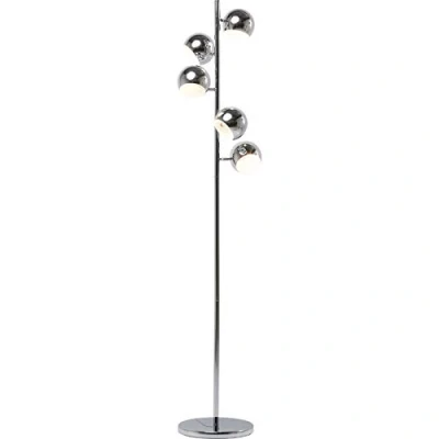 Immagine di Kare Design Lampada Da Terra, Calotta 5, Argento, 200X26X40Cm, Cromata, Lampadine Non Incluse