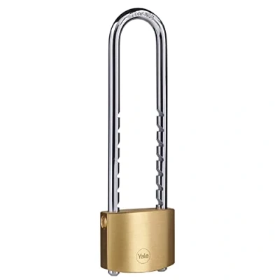Immagine di Yale Lucchetto in ottone Y110B/50/155/1 corpo 50mm, arco regolabile e rimuovibile acciaio, 3 chiavi