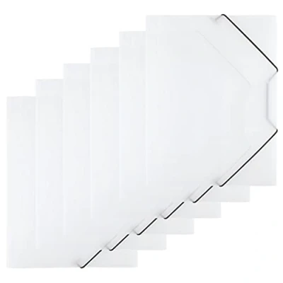 Immagine di D.RECT 6 cartelline portadocumenti, in plastica/PP con elastico, plastica, per DIN A4, trasparente