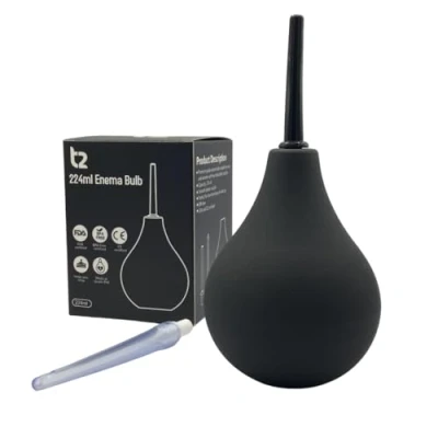 Immagine di T2 Kit Clistere a Bulbo 224ml Doccia Anale per Uomini e Donne 2 x Ugelli Comodi Staccabili (1 Morbido 1 Duro) Medico Certificato FDA CE, Istruzioni Incluse