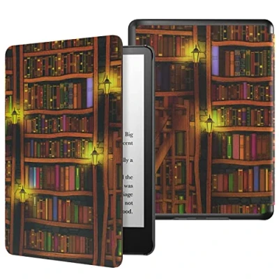 Immagine di MoKo Custodia per Kindle Paperwhite 11ª Generazione (Modello 2021)，Schermo da 6,8&quot;, Protettiva in Policarbonato di Stile Semplice e Elegante, Libreria Vintage