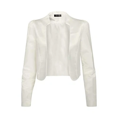 Immagine di Bolerose Formale Raso a Maniche Lunghe Bolero Giacca (Avorio, 4XL)
