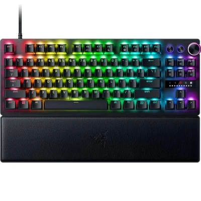 Immagine di Razer Huntsman V3 Pro TKL PC Tastiera ottica analogica tenkeyless per esport Snap Tap Modalità Attivazione Rapida (Metodo di pulsazione, Quadrante multi funzione) US Layout Nero