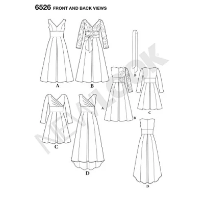 Immagine di New Look Pattern 6526 Abito da Donna con Corpetto, Carta, Bianco, 22.00 x 15.00 1.00 cm
