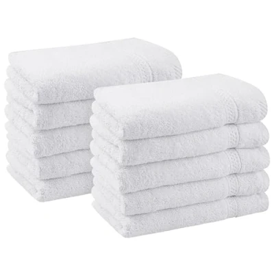 Immagine di Utopia Towels Set Premium di 10, Asciugamani Per Ospiti, 30 x 50 cm Viso e Mani Con Gancio, Bidet Altamente Assorbenti, 100% Cotone (Grigio)