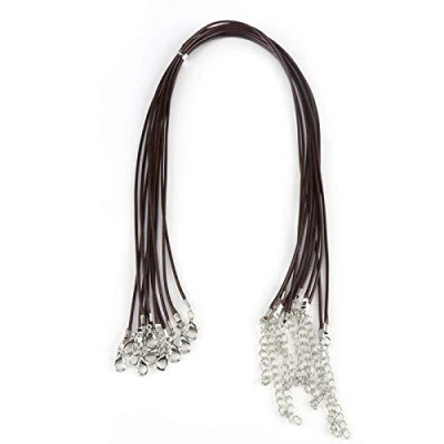 Immagine di 10pcs 1.5mm 18&quot; Marrone Cera Collana di Corda, Catena Intrecciata Corda Cuoio Imitazione con Chiusura a Moschettoneper Monili Fai Da Te