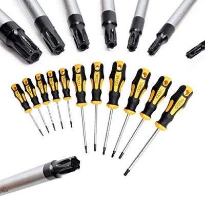 Immagine di CCLIFE Set Cacciaviti Torx professionali precisione T6 T40 magnetici,11 Pezzi Con foro