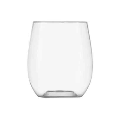 Immagine di DECORLINE 24 Bicchieri da vino in plastica Rigida senza stelo set Eleganti, Resistenti e Riutilizzabili, Infrangibili BPA per rosso bianco Trasparenti