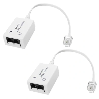 Immagine di Xuodawer Splitter Filtro DSL 2 Pezzi ADSL per Telefonica A Femmine RJ11 6P4C/6P2C Adattatore Convertitore Modem Telefonico