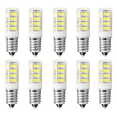 Immagine di lampadina E14 LED bianca fredda, 5W 6000K lampada 550LM, sostituisce 50W lampade alogene, frigorifero non dimmerabile, a per da parete Hood, 10 pezzi