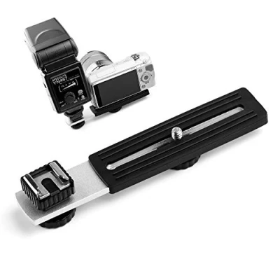 Immagine di Fotover Supporto orizzontale per flash con slitta a caldo vite scorrevole da 1/4 di pollice luce studio videocamere DSLR e fotocamere DV