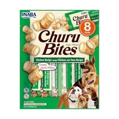 Immagine di Churu Bites pollo e Tonno ricetta per cane 3 sticks di 10g (Pollo Pesce Carne)