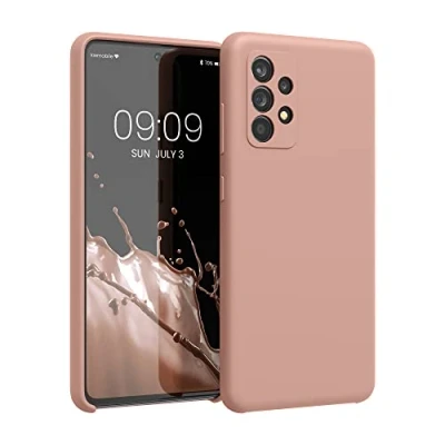 Immagine di kwmobile Cover per Samsung Galaxy A52 / 5G A52s Custodia Back Case Smartphone in Silicone TPU Protezione Gommata ocra