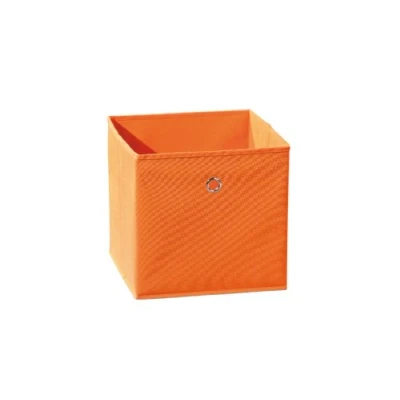Immagine di Inter Link Contenitore pieghevole Porta oggetti in tessuto per divisori o scaffali 32 x cm Con foro le dita Winny Arancione