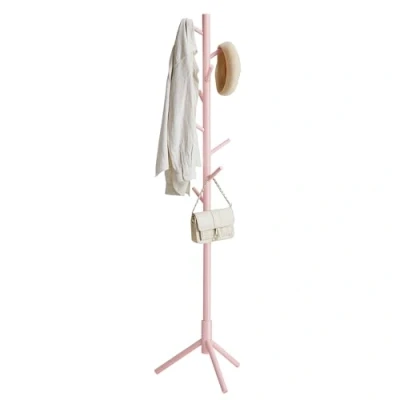 Immagine di VASAGLE Attaccapanni da Terra, Appendiabiti in Legno a Forma di Albero, 8 Ganci, 3 Altezze, per Vestiti Cappelli Borse, Ingresso Camera Letto Ufficio, Rosa Pastello RCR004R01