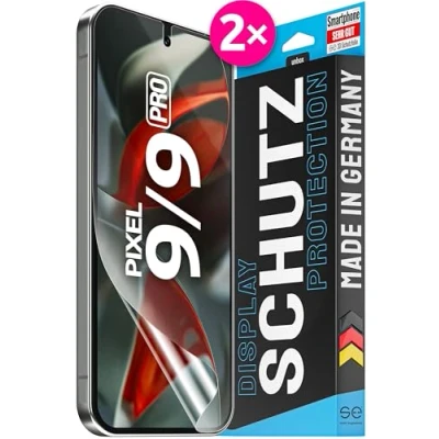 Immagine di SE® Per pellicole protettive pixel 9 Pro / 9, set da 2 in Germania, facile installare, senza polvere e bolle, 9/9 Pro, pellicola TPU, schermo completo, 100% trasparente