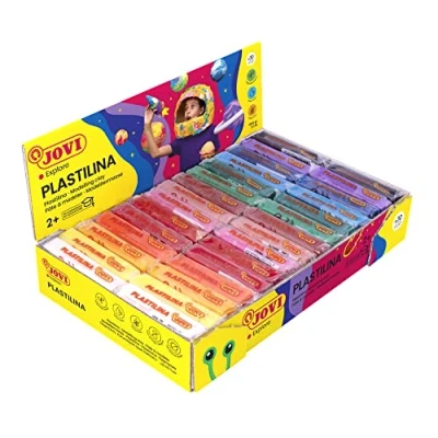 Immagine di Jovi PLASTILINA, Pasta da modellare a base vegetale, 30 x 50 grammi, Multicolore, Colori vivaci e grande plasticità, Senza glutine, Ideale per bambini partire dai 2 anni (70S)