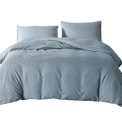 Immagine di Good Nite Set copripiumino king size con 2 federe, in morbida microfibra di poliestere (blu grigio)