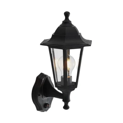 Immagine di Applique da esterni &#039;Nane&#039; dimmerabile con sensore di movimento (Antico) colore Nero, (1 luce, E27) Lindby per parete esterna/parete casa, abitazione, terrazzo und balcone