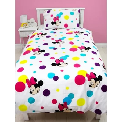 Immagine di Disney Biancheria da Letto Minnie Mouse Set Copripiumino Singolo Reversibile per Ragazze Multicolore