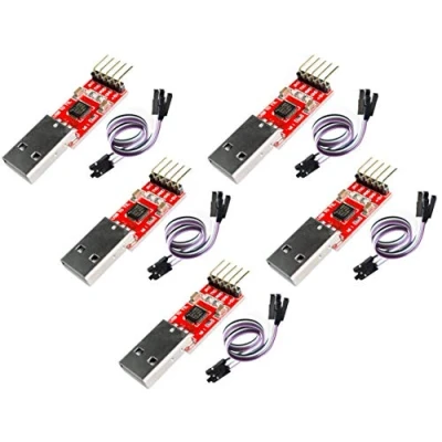 Immagine di TECNOIOT 5pcs Cp2102 USB 2.0 to UART TTL 5pin Module Serial Converter + Cable