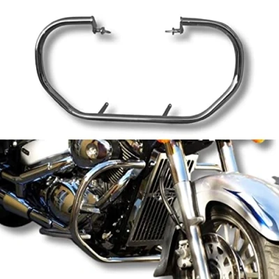 Immagine di BM UK VL800 Protezione motore in acciaio inox per barra degli urti Moto Highway Engine Crash Bar Protector Suzuki VL 800 Volusia/C50 Boulevard M800 Intruder/M50 C800/C80