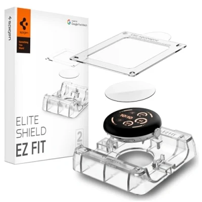 Immagine di Spigen Eliteshield EZ Fit Protezione schermo compatibile con Google Pixel Watch 3/2/1 41mm, 2 Pezzi, Kit di installazione incluso, Antigraffio, Cristallo trasparente