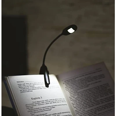 Immagine di EMOS Lampada da lettura a LED Clip di fissaggio 10 lm, max. 7 m 2 modalità illuminazione 35 ore Funzionamento batteria (AAA Micro) per interni ed esterni nero