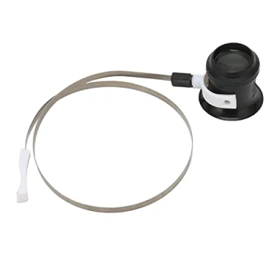 Immagine di Brrnoo Lenti d&#039;Ingrandimento per Riparazione Orologi, Lente con Montatura sulla Testa Pieghevole Gioiellieri Anello in Acciaio Inossidabile, Lente(5X)