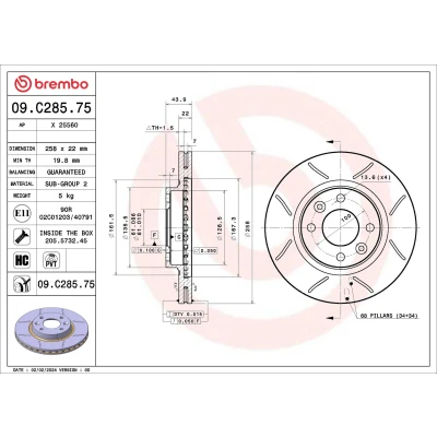 Immagine di BREMBO Disco freno RENAULT: Clio 4, V Hatchback, DACIA: Sandero 2, I, LOGAN MCV SMART: Fortwo III Coupe, Forfour II Hatchback