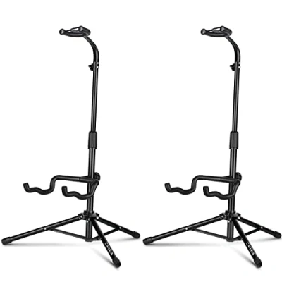Immagine di CAHAYA 2PZ Supporto Chitarra Pieghevole Universale A Forma di Stand per Classica Acustica Elettrica Portatile Appoggio Stabile Modello CY0287