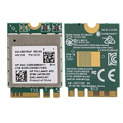 Immagine di Modulo Wifi, Scheda di Rete Wireless Bluetooth 5.0 M.2 NGFF 2.4/5.0GHz, per Win, 802.11a/b/g/n/ac RTL8822CE, Adattatori
