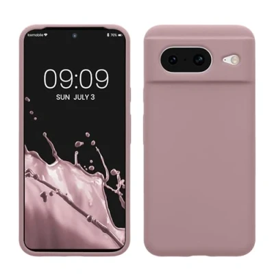 Immagine di kwmobile Cover per Google Pixel 8 Custodia Back Case Smartphone in Silicone TPU Protezione Gommata lilla color carne