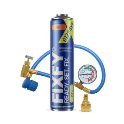 Immagine di FIXFY Set 3 in 1 Tubo con manometro + adattatore refrigerante di ricambio R1234YF olio e sigillante per veicoli dal 2017 Riempire l&#039;aria condizionata