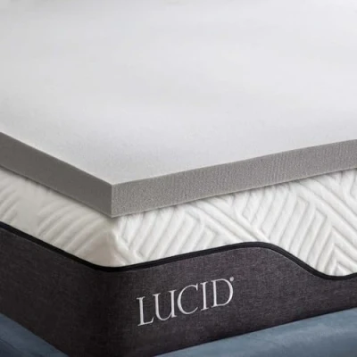 Immagine di LUCID 5 cm Topper in memory foam con gel rinfrescante e fibra di bambù, Una Piazza mezza 135x190
