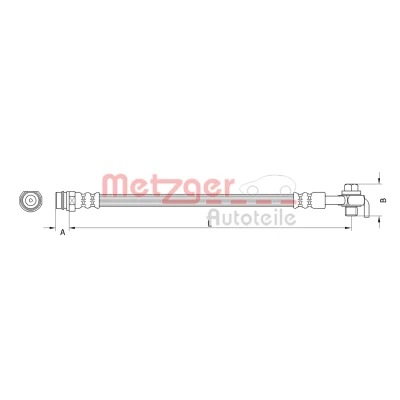 Immagine di METZGER 4110800 Tubi Freno Assale posteriore Sx 329 M10 x 1 VOLVO: XC70 II Station Wagon, XC60 I, V70 3