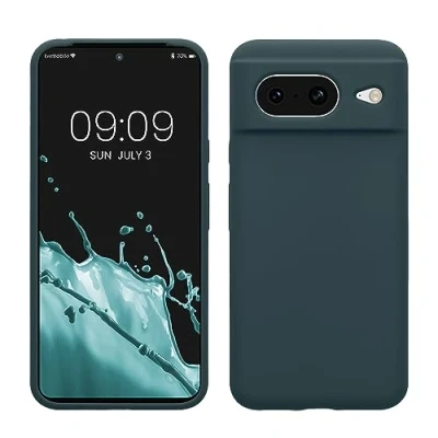 Immagine di kwmobile Cover per Google Pixel 8 Custodia Back Case Smartphone in Silicone TPU Protezione Gommata ardesia scuro