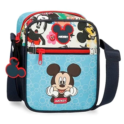 Immagine di Borsa a tracolla Disney Mickey Be Cool Blu 14x18x5,5 cm Poliestere