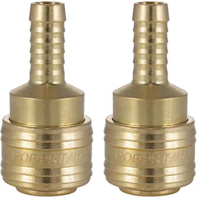 Immagine di Poppstar Attacchi Rapidi per Aria Compressa DN 7,2 con Beccuccio Tubi da 9,5 mm, Set 2 Pezzi