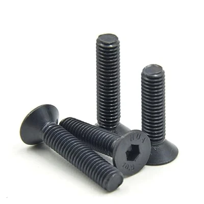Immagine di Viti filettate sinistrorse M4 M5 M6 M8 M10 M12 Grado 10.9 Acciaio legato Vite a testa piatta con esagono incassato (Size : M6x20 (10pcs))