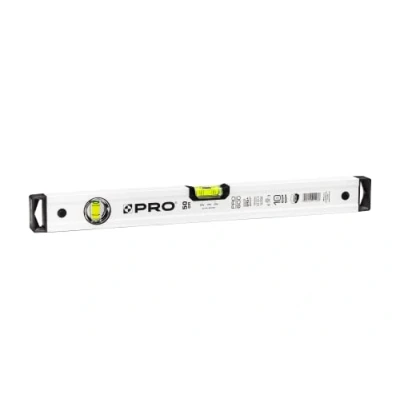 Immagine di PRO600 Livella a bolla 50cm con pendenza del 2% Profilo Ergonomico e Sistema ERS+ (Easy Reading System) precisa Tappi di chiusura antiurto Colore Bianco
