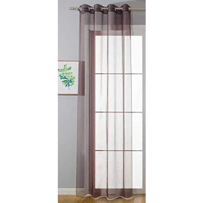 Immagine di Tenda trasparente con occhielli &quot;Uni&quot;, 245 x 140 cm, marrone Stores 20332 cn