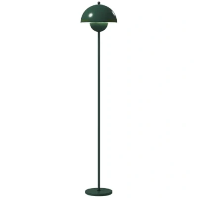 Immagine di HOMCOM Lampada da Terra con Paralume Semicircolare e Interruttore a Pedale, Piantana in Acciaio, Ø30x155 cm, Verde