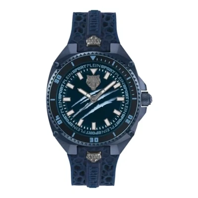 Immagine di Plein Sport Orologio analogico al quarzo da uomo Thunder Force, IP Blu/Blu Ps8ba0624, cinghia