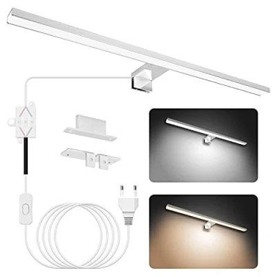 Immagine di NIORSUN Lampada Specchio Bagno LED 15W 60cm Doppia Temperatura Colore 4000K 6000K, impermeabile IP44,1500Lm Luce Bagno, Possono Essere Montato Su Specchio/Mobile/Parete
