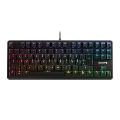Immagine di CHERRY G80 3000N RGB TKL, Tastiera gaming meccanica con filo senza tastierino numerico, Layout per la Germania (QWERTZ), Illuminazione RGB, Interruttori originali MX SILENT RED, Colore nero