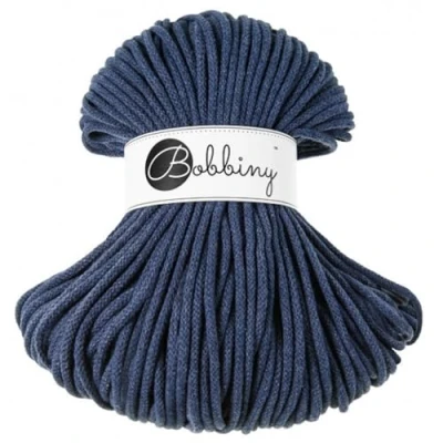 Immagine di Bobbiny Filo intrecciato in macramè di alta qualità, 5 mm, colore: Jeans, 100 m