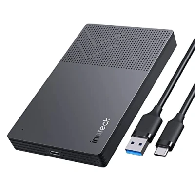 Immagine di Inateck Case Hard Disk Esterno 2.5&quot; USB C 3.2 Gen 2, SSD HDD SATA UASP per Disco Rigido I II III 7mm 9.5mm, Compatibile con 860 Evo PS5 PS4 Xbox MacBook,FE2014