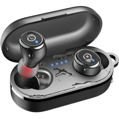 Immagine di TOZO T10 Mini Cuffie Bluetooth, Auricolari Bluetooth 5.3 con 55H Ore, App Personalizza EQ, Design Ergonomico IPX8 Impermeabili Suono Potente Per Allenamento/Pendolarismo/Chiamate, Nero